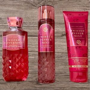 Bath and Body Works Twisted Peppermint 3 Piece Set